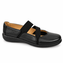 Sapato em couro com elásticos