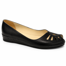 Peeptoe em couro com recortes e solado em crepe